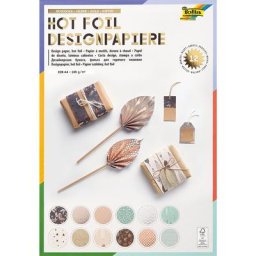 Folia Bloc de papier ""hot foil"", or/argent/or rose/menthe, 21 x 29,7 cm, 12 feuilles
