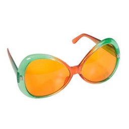 Lunettes années 70, orange/vert