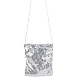 Sac à main à paillettes, argenté