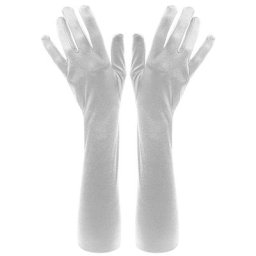 Gants en satin longs, argenté