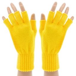 Mitaines en maille, jaune