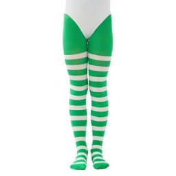 Collants rayés pour enfants, vert clair/blanc