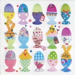 Serviettes en papier « œufs de Pâques », 33 x 33 cm, 20 pièces