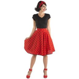 Jupe Rock'n'Roll, rouge/noir