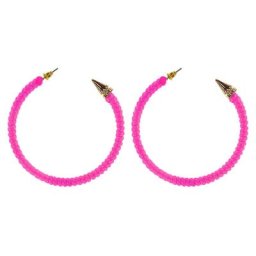 Boucles d'oreilles ""années 80"", rose fluo