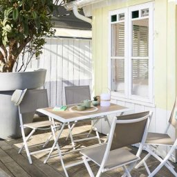 Table de jardin pliante rectangulaire Azua Houblon Blanc