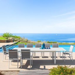 Table de jardin extensible Allure Gris Blanc