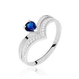 Bague Pasqualina Or Blanc Saphir Et Diamant