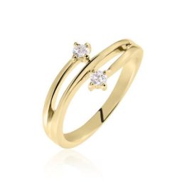 Bague Ana-lou Plaque Or Jaune Oxyde De Zirconium