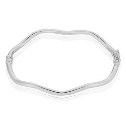 Bracelet Jonc Jennie Ondule Or Blanc