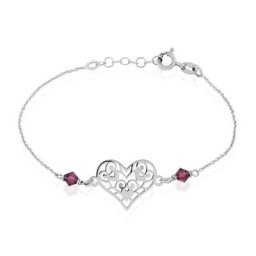Bracelet Amore Argent Blanc Pierre De Synthese