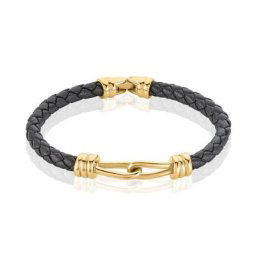 Bracelet Plaqué Or Rodolf Cuir