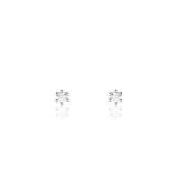 Boucles D'oreilles Puces Allison Argent Blanc Oxyde De Zirconium