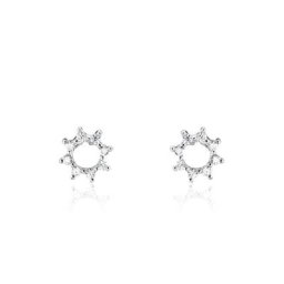 Boucles D'oreilles Puces Ama Argent Blanc Oxyde De Zirconium