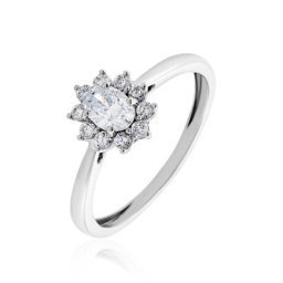 Bague Or Blanc Mysie Diamants Synthétiques