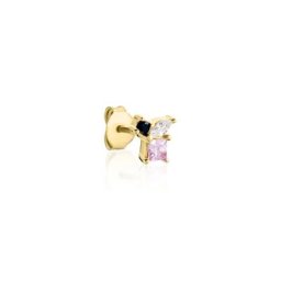 Boucle D'oreille Puce Unitaire Plaqué Or Jaune Juhana Oxydes
