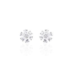 Boucles D'oreilles Puces Maelane Or Blanc Oxyde De Zirconium