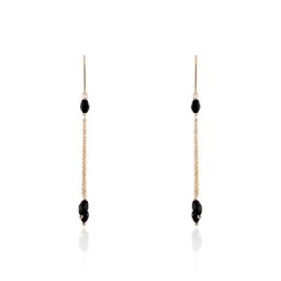 Boucles D'oreilles Pendantes Diamantine Argent Rose Pierre De Synthese