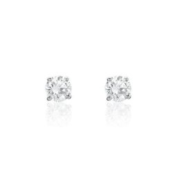 Boucles D'oreilles Puces Or Blanc Katherina Oxyde De Zirconium
