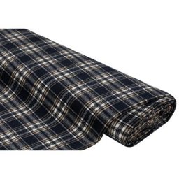 Tissu flanelle pour vestes ""carreaux tissés"", bleu marine/multicolore