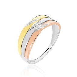 Bague Nesibe Or Tricolore Diamant