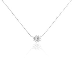 Collier Or Blanc Kristel Oxydes De Zirconium