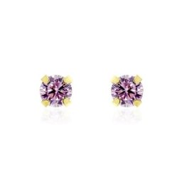 Boucles D'oreilles Puces Or Jaune Oxyde De Zirconium