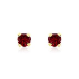 Boucles D'oreilles Puces Or Jaune Oxyde De Zirconium