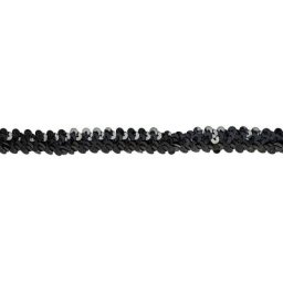 Ruban élastique de paillettes, noir, largeur : 20 mm, longueur : 3 m