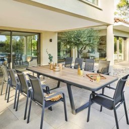 Table de jardin extensible Unisson Houblon Graphite