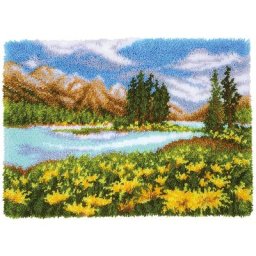 Tapis au point noué ""montagne"", 70 x 51 cm