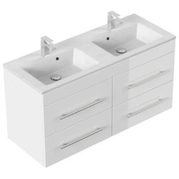 Meuble salle de bain Rise blanc brillant