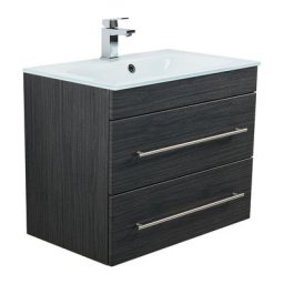 Meuble salle de bain VITRO 750 avec vasque en verre SoftClose charbon antique