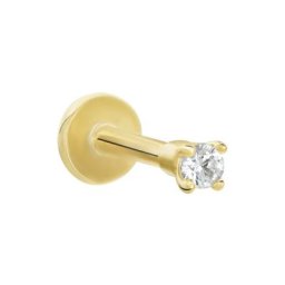 Piercing De Labret Or Jaune Catala Oxyde De Zirconium