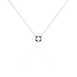 Collier Arlina Or Blanc Saphir Et Diamant