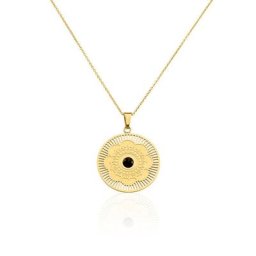 Collier Sautoir Acier Doré Staffan Agate