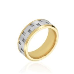 Bague Jourdan Oahu Acier Blanc Et Jaune