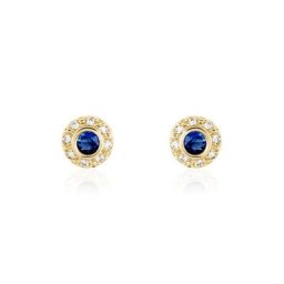 Boucles D'oreilles Puces Plaqué Or Eugenie Pierre Synthétique