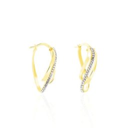 Créoles Hilharriette Or Jaune Strass