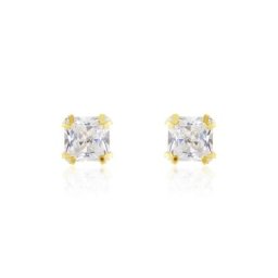Boucles D'oreilles Puces Or Jaune Doreen Oxydes De Zirconium