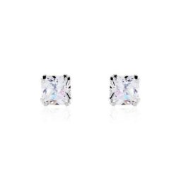 Boucles D'oreilles Puces Or Blanc Doreen Oxydes De Zirconium