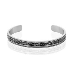 Bracelet Jonc Ouvert Acier Vieillit Veron