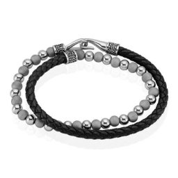 Bracelet Jourdan Pheonix Cuir Noir