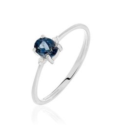 Bague Janah Or Blanc Topaze Et Oxyde De Zirconium