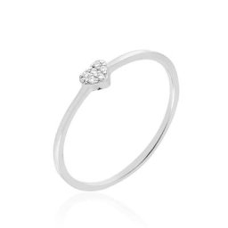 Bague Accumulation Coeur Argent Blanc Oxyde De Zirconium