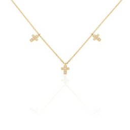 Collier Fatos Plaqué Or Jaune Oxyde De Zirconium