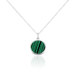 Collier Saül Argent Blanc Malachite