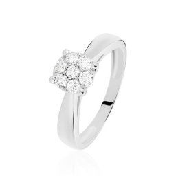 Bague Solitaire Grace Or Blanc Diamant