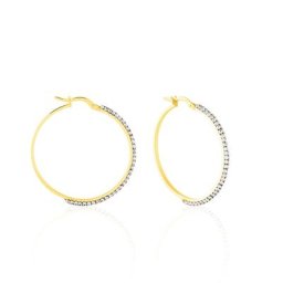 Créoles Sandrine Or Jaune Strass