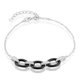 Bracelet Nowell Argent Blanc Oxyde De Zirconium Et Céramique